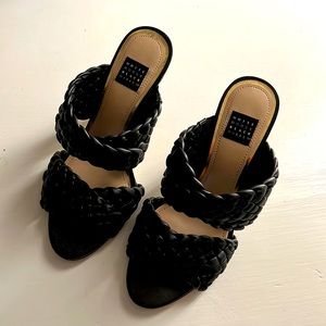 Braided stiletto sandals high heels